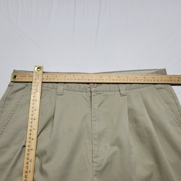 Cherokee Pants Ultimate Khaki Mens 36 x 32 Pleated Front Straight Leg Preppy - Picture 8 of 13